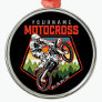 Personalized Motocross Racing Dirt Bike Trail Ride Metal Ornament