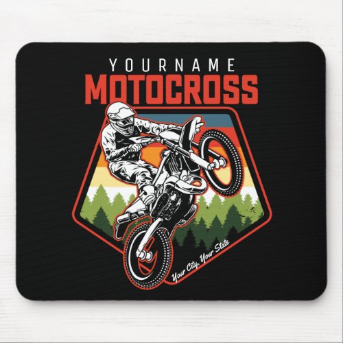 Personalized Motocross Racing Dirt Bike Trail Ride Mouse Pad