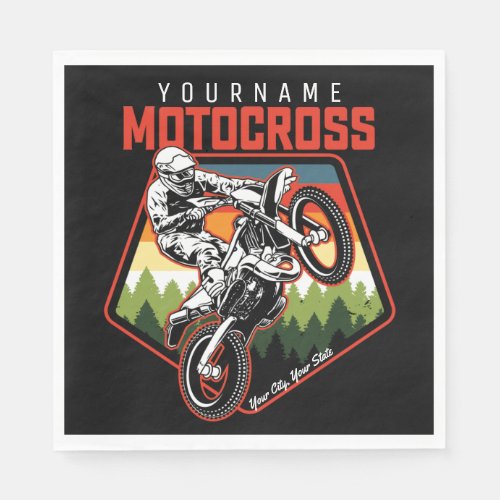 Personalized Motocross Racing Dirt Bike Trail Ride Napkins