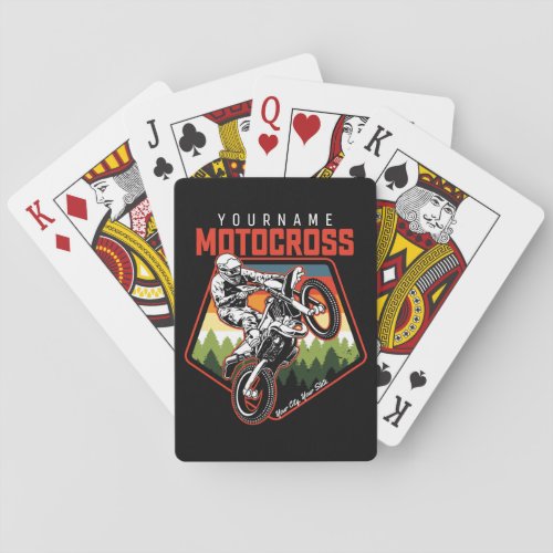 Personalized Motocross Racing Dirt Bike Trail Ride Poker Cards