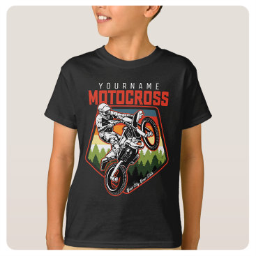 Personalized Motocross Racing Dirt Bike Trail Ride T-Shirt