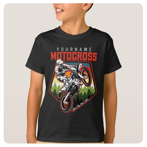 Personalized Motocross Racing Dirt Bike Trail Ride T_Shirt