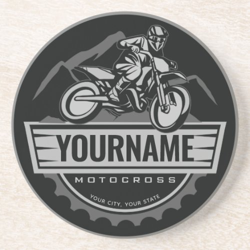 Personalized Motocross Rider Dirt Bike Hill Racing Coaster