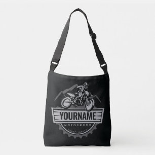 Personalized Motocross Rider Dirt Bike Hill Racing Crossbody Bag