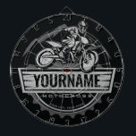 Personalized Motocross Rider Dirt Bike Hill Racing Dart Board<br><div class="desc">Personalized Dirt Bike Rider Motocross Racing Moto Racer Motorcycle Gifts -  Customize with your Name or Custom Text!</div>