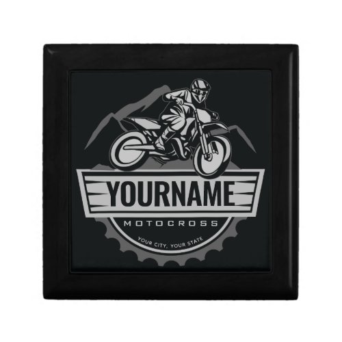 Personalized Motocross Rider Dirt Bike Hill Racing Gift Box