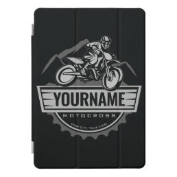Personalized Motocross Rider Dirt Bike Hill Racing iPad Pro Cover