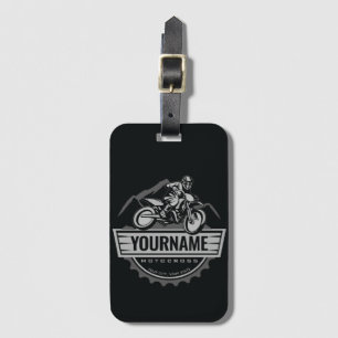 Personalized Motocross Rider Dirt Bike Hill Racing Luggage Tag