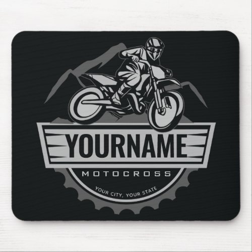 Personalized Motocross Rider Dirt Bike Hill Racing Mouse Pad
