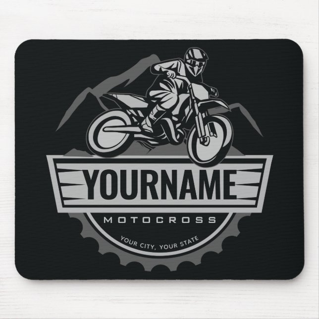 Personalized Motocross Rider Dirt Bike Hill Racing Mouse Pad (Front)