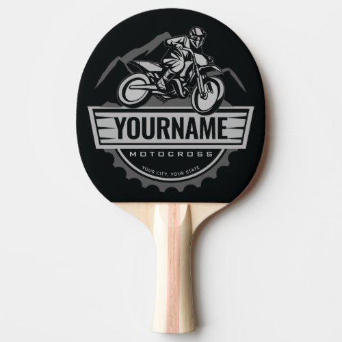 Personalized Motocross Rider Dirt Bike Hill Racing Ping Pong Paddle