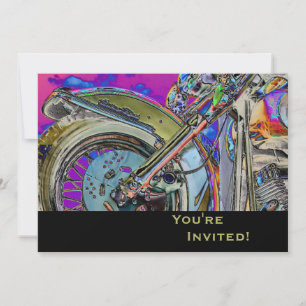Personalized Motorcycle 40th Birthday Party Invitation