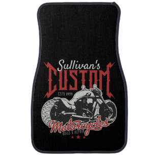 Personalized Motorcycle Big Bad Bike Biker Garage Car Floor Mat
