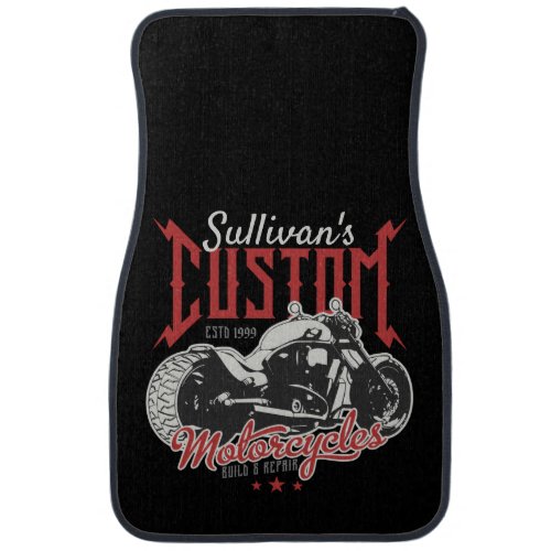 Personalized Motorcycle Big Bad Bike Biker Garage Car Floor Mat