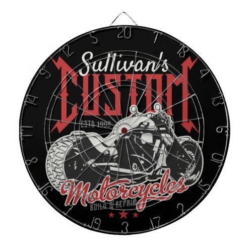 Personalized Motorcycle Big Bad Bike Biker Garage  Dart Board