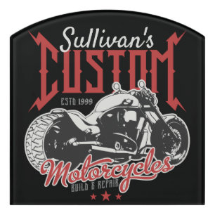 Personalized Motorcycle Big Bad Bike Biker Garage Door Sign