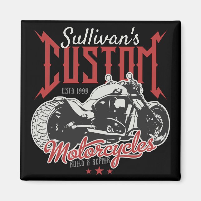 Personalized Motorcycle Big Bad Bike Biker Garage  Magnet (Front)