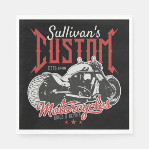 Personalized Motorcycle Big Bad Bike Biker Garage  Napkins