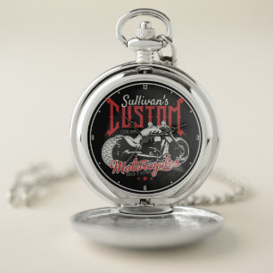 Personalized Motorcycle Big Boy Bike Biker Garage Pocket Watch