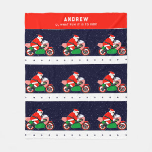 Personalized Motorcycle Biker Holiday Gift Fleece