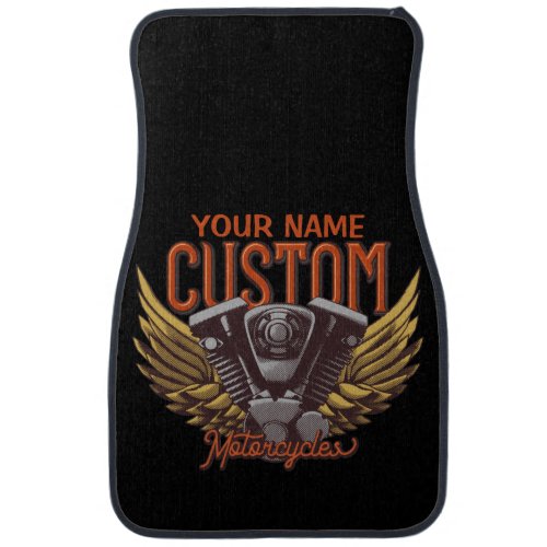  Personalized Motorcycle Eagle Wings Biker Garage  Car Floor Mat