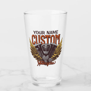 Personalized Motorcycle Eagle Wings Biker Garage Glass