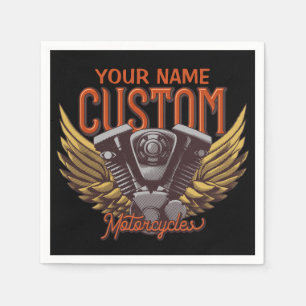  Personalized Motorcycle Eagle Wings Biker Garage  Napkins