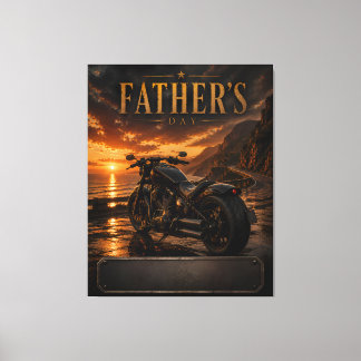 Personalized Motorcycle Father's Day Canvas Art