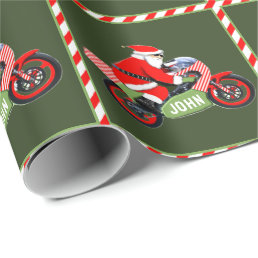 Personalized Motorcycle Holiday Gift Wrapping Paper
