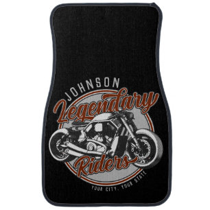 Personalized Motorcycle Legendary Rider Biker NAME Car Floor Mat