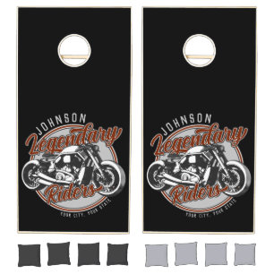 Personalized Motorcycle Legendary Rider Biker NAME Cornhole Set