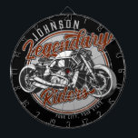 Personalized Motorcycle Legendary Rider Biker NAME Dart Board<br><div class="desc">Personalized Motorcycle Legendary Rider Biker NAME Shop Garage design - Customize with your name or custom text.</div>