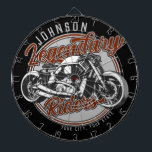Personalized Motorcycle Legendary Rider Biker NAME Dart Board<br><div class="desc">Personalized Motorcycle Legendary Rider Biker NAME Shop Garage design - Customize with your name or custom text.</div>