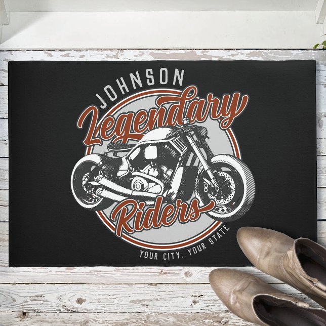 Personalized Motorcycle Legendary Rider Biker NAME Doormat (Creator Uploaded)