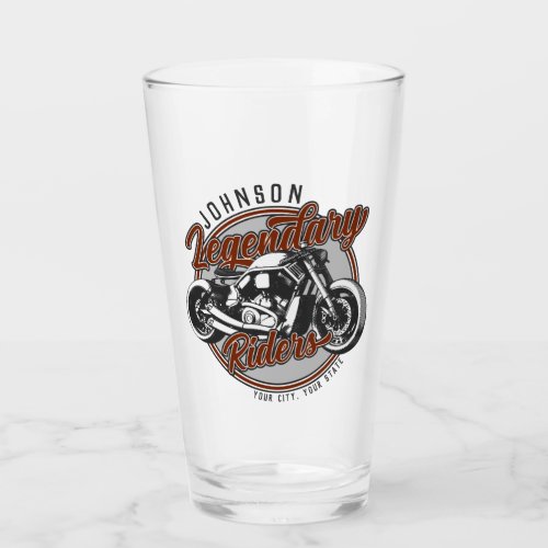 Personalized Motorcycle Legendary Rider Biker NAME Glass