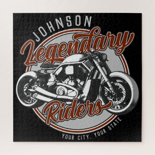 Personalized Motorcycle Legendary Rider Biker NAME Jigsaw Puzzle