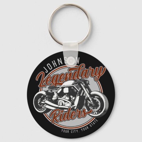 Personalized Motorcycle Legendary Rider Biker NAME Keychain