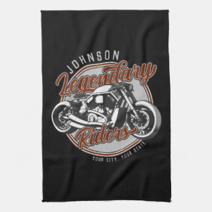 Personalized Motorcycle Legendary Rider Biker NAME Kitchen Towel