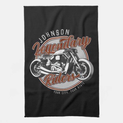 Personalized Motorcycle Legendary Rider Biker NAME Kitchen Towel