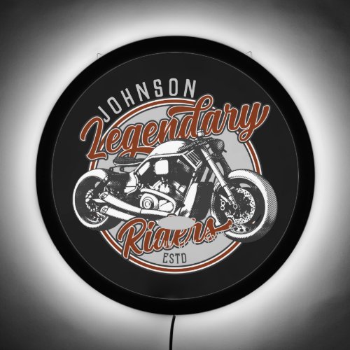 Personalized Motorcycle Legendary Rider Biker NAME LED Sign