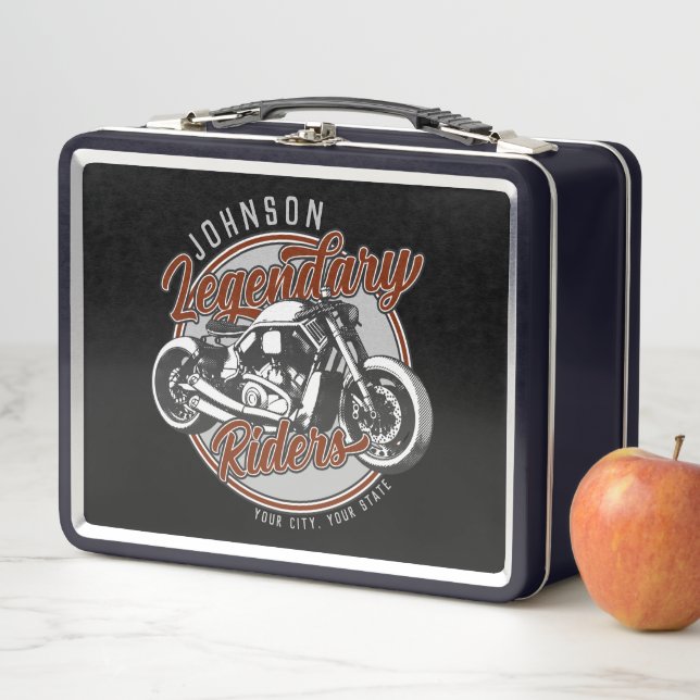 Personalized Motorcycle Legendary Rider Biker NAME Metal Lunch Box (In Situ)