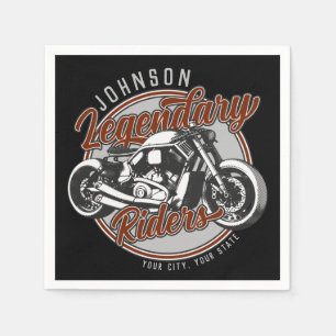 Personalized Motorcycle Legendary Rider Biker NAME Napkins