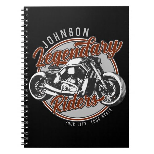 Personalized Motorcycle Legendary Rider Biker NAME Notebook