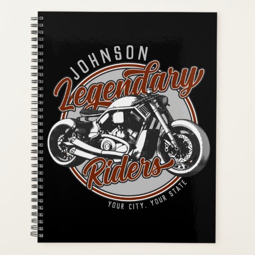 Personalized Motorcycle Legendary Rider Biker NAME Planner