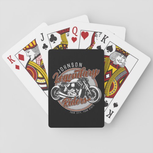 Personalized Motorcycle Legendary Rider Biker NAME Poker Cards