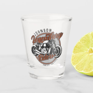 Personalized Motorcycle Legendary Rider Biker NAME Shot Glass
