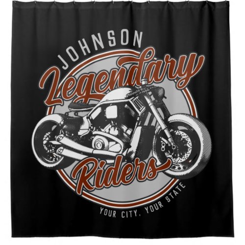 Personalized Motorcycle Legendary Rider Biker NAME Shower Curtain