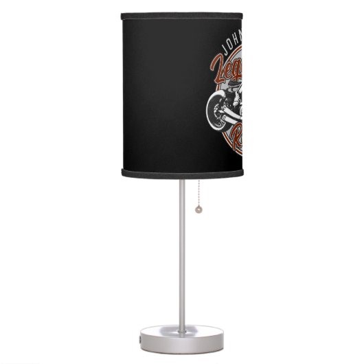 Personalized Motorcycle Legendary Rider Biker NAME Table Lamp (Left)