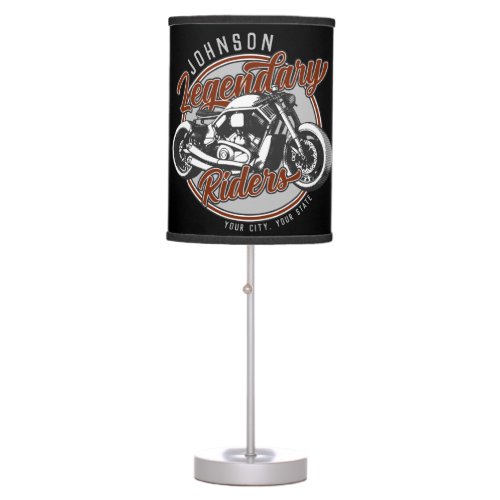 Personalized Motorcycle Legendary Rider Biker NAME Table Lamp