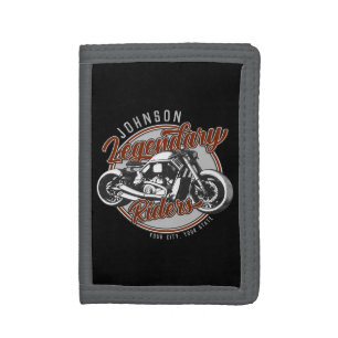 Personalized Motorcycle Legendary Rider Biker NAME Tri-fold Wallet